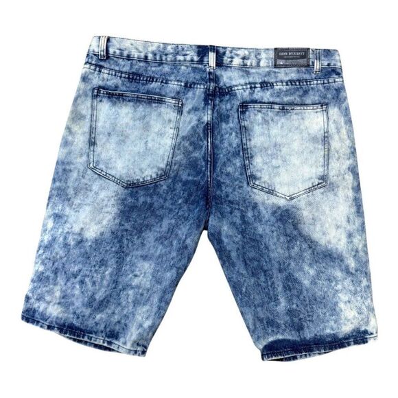 Lion Dynasty Premium Denim Distressed Ripped Acid-Wash Jean Shorts Size 42 Y2K - Picture 3 of 6
